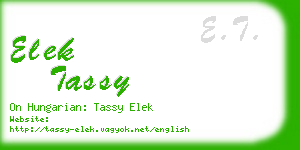 elek tassy business card